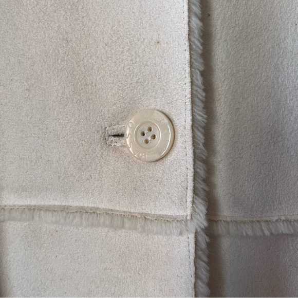 Vintage Dennis Basso long faux shearling coat in ivory cream • Size 3X - Picture 7 of 14